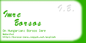 imre borsos business card